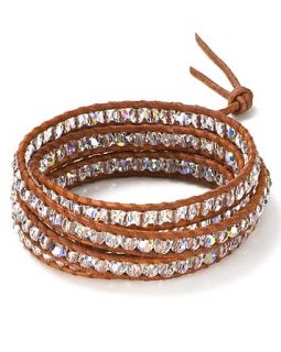 leather bracelet price $ 195 00 color clear quartz natural brown
