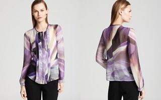 Armani Collezioni Blouse   Abstract Lily with Bow Tie _2