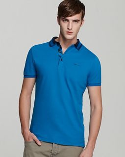 burberry london tipped pique polo price $ 225 00 color kingfisher size