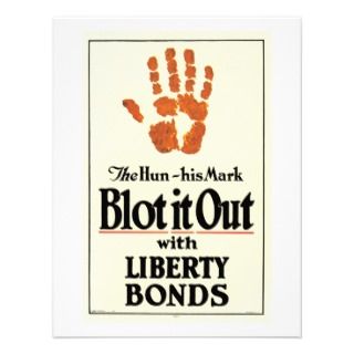 Liberty Bonds ~ The Hun His Mark Blot It Out WWI Personalized