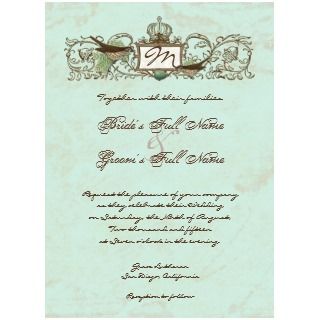 Vintage Birds Robins Egg Blue Wedding Invitation invitation