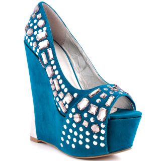 Blue Wedge Pumps 