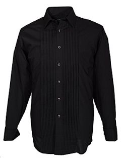 Double TWO Black stitch pleat dress shirt Black   