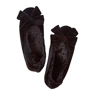 £ 7 50 was £ 25 00 linea big bow velour slippers