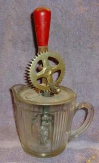 Vintage A J Metal Hand Mixer Egg Beater 4 Cup Handled Measuring Cup