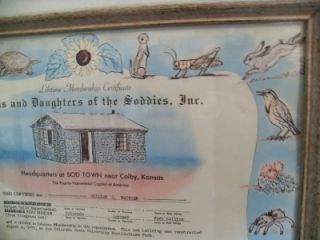 This is a one of a kind find. It is a lifetime membership certificate