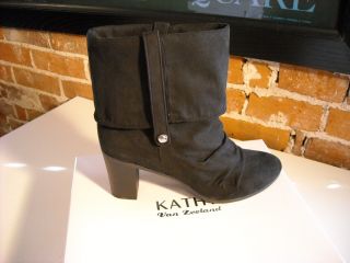 Kathy Van Zeeland Black Scrunchy Ankle Boots