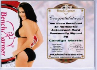 Carolyn Martin 2012 Benchwarmer Vegas Baby Gold Foil Auto Signature