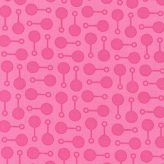 Kaufman Little One Organic Baby Pink Rattles Fabric Quilt BTY Pink