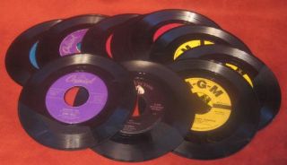 Lot Vintage 45 Records Fisher Pat Boone Corey Scott Ray