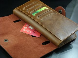 Leather Brown New Mens Womens Long Bifold Wallet Clutch Purse Fashion