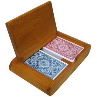 KEM Arrow R B Wide Jumbo Index Plastic Cards Wood Box