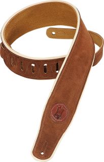 Levys Brown Suede Leather Guitar Strap MSS3CP New