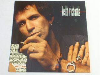 Keith Richards Talk Is Cheap EX 1988 Virgin Classic Rock LP
