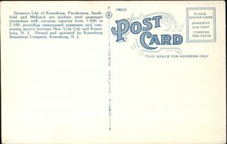 Keansburg NJ Steamer Mobjack Leaving Battery NY c1920 Postcard