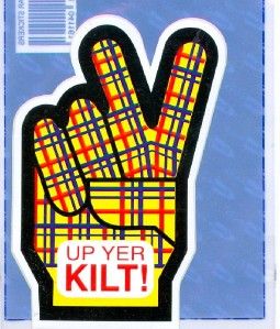 Up Yer Kilt Scottish Humour Scotland Funny Decal Car Sticker