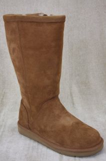 UGG Australia Kenly Chestnut Brown Tall Suede Boots Side Zip Womens