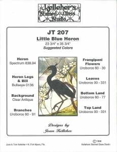 Stained Glass Supplies Blue Heron Full Size Pattern
