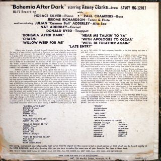 Kenny Clarke Cannonball Bohemia After Dark LP Savoy MG 12017 Orig US
