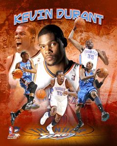 Kevin Durant Thundering Collectible Poster Print 2011 Oklahoma City