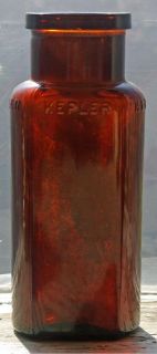 Antique 1920s Amber Kepler Wellcome Chemical Works Bottle