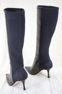 Jimmy Choo Keren Black Leather Pointed Toe Boots 5 5 Indiana Ibiza $
