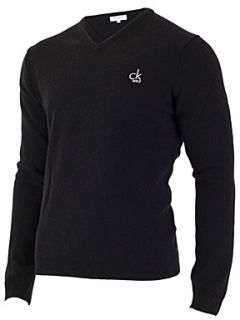 Calvin Klein Golf Super wool v neck sweater Black   
