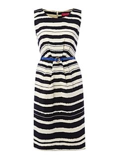 The Department Painted stripe woven soft belt dress Multi Coloured   