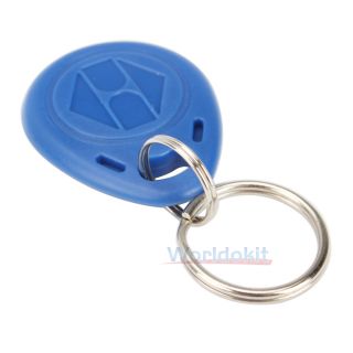 Plastic 125kHz RFID ID Proximity Card Keychain Keyfobs Token Key Blue