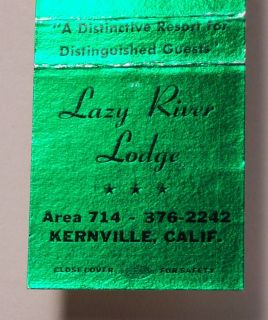 1960s Matchbook Lazy River Lodge Kernville CA Kern Co