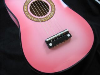 New Acoustic Wood 23 inch Guitar Kids Pink Toy ASTM Approved