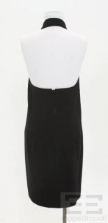 YSL Yves Saint Laurent Black Sleeveless Keyhole Halter Dress