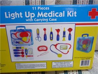 Light Up Toy Kids Play Medical Doctor Kit Set Carrying Case 11 PC