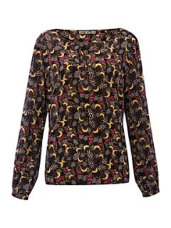 Biba Feather print silk blouse Multi Coloured   