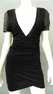 Kimberly Taylor Misses XS Leather Mini Special Occasion Dress Black