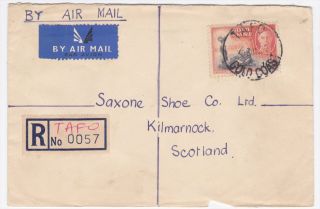 Gold Coast Tafo to Kilmarnock Scotland 1952 Regostered Cover