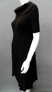 Kim Rogers Womens L Knit A Line Sweater Dress Brown Knee Length Short