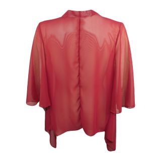 New Womens Wine Red Chiffon Kimono Jacket s M M L