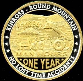 ONE OUNCE .999 SILVER ROUND KINROSS ROUND MOUNTAIN JOINT VENTURE WITH
