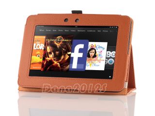 For  Kindle Fire HD 7 Leather Case Cover Screen Protector