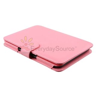 Pink Genuine Leather Case Cover for Ebook  Kindle 3 3G Keyboard