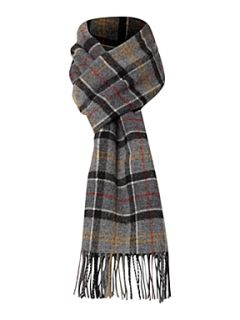Barbour Tartan lambswool scarf Grey   