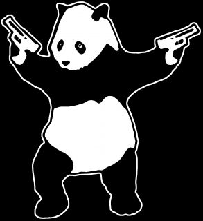 Killer Panda T Shirt Graffiti Bear Guns