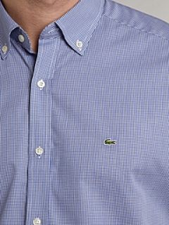 Lacoste Short sleeved mini gingham shirt Blue   