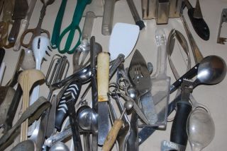 Large Lot Restaurant Kitchen Supplies Tools Forks Tongs Ladles Servers