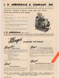 Klinger Klingerit Gasket Asbestos Sheet Packing 1954 Ad