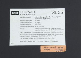 Klein Hummel SL 35 Lautsprecher