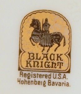Vintage Hohenberg Black Knight Elegant Demi Cup & Saucer Gold Rims