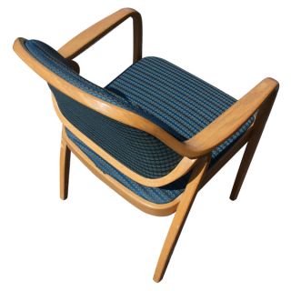 Knoll Don Petitt 1105 Side Chair Bent Oak Wood Blue