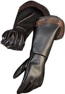 New Black Gauntlets Gloves Pirate Musketeer Renaissance Medieval